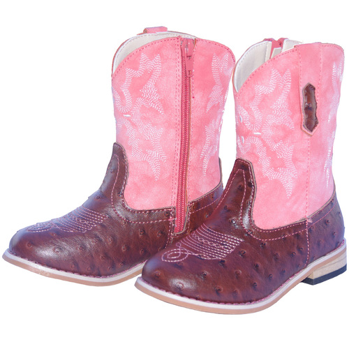 Baxter Junior Western Boots [Colour: Melon] [Size: 13]