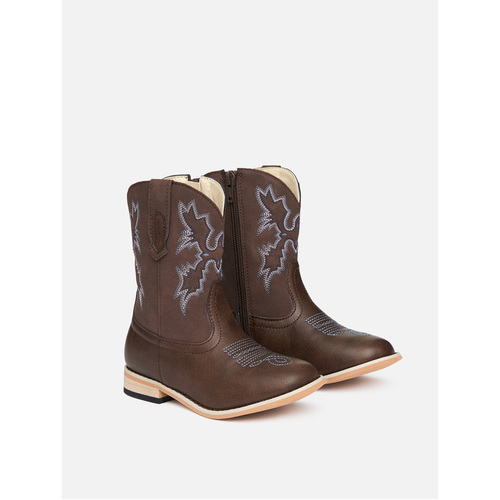 Baxter Junior Western Boots [Colour: Brown] [Size: 8]