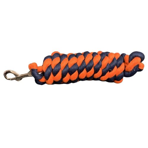 Cotton Lead Rope 1" Snap 8' [Colour: Navy/Gold]
